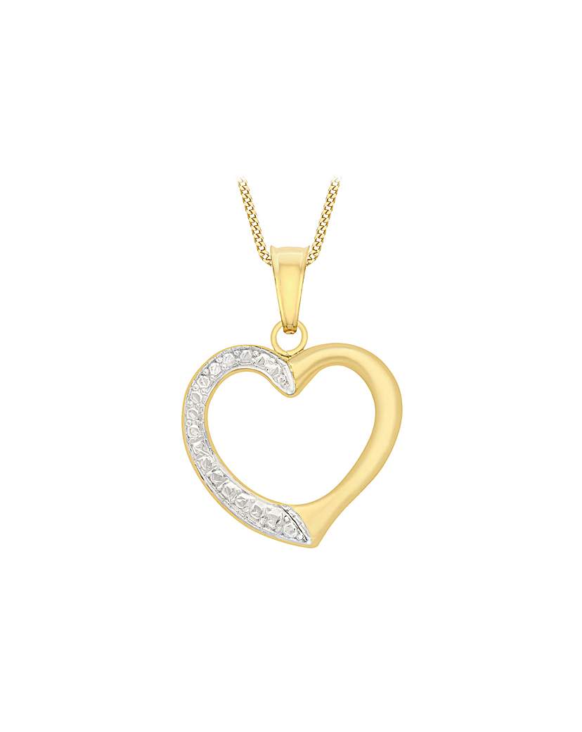 9ct 2-Colour Gold Open-Heart On Chain