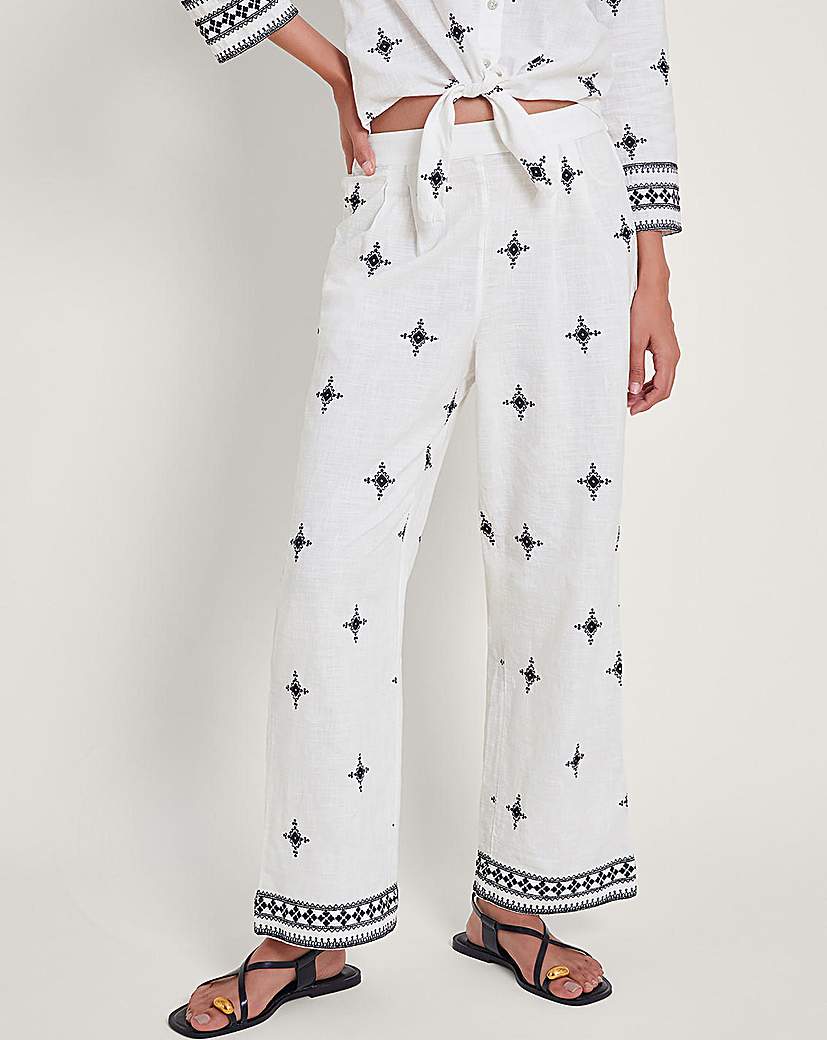Monsoon Eleanor Embroidered Trousers