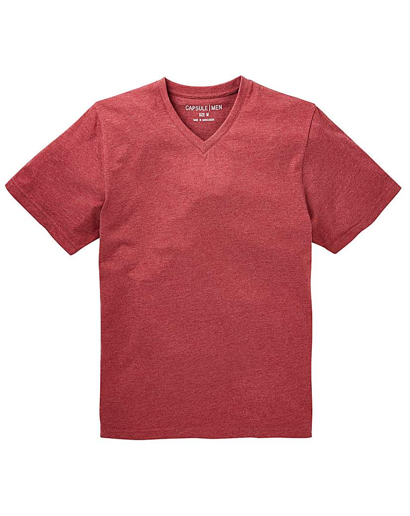 Capsule V-Neck Red Marl T-shirt Regular Capsule V-Neck Red Marl T-shirt Regular