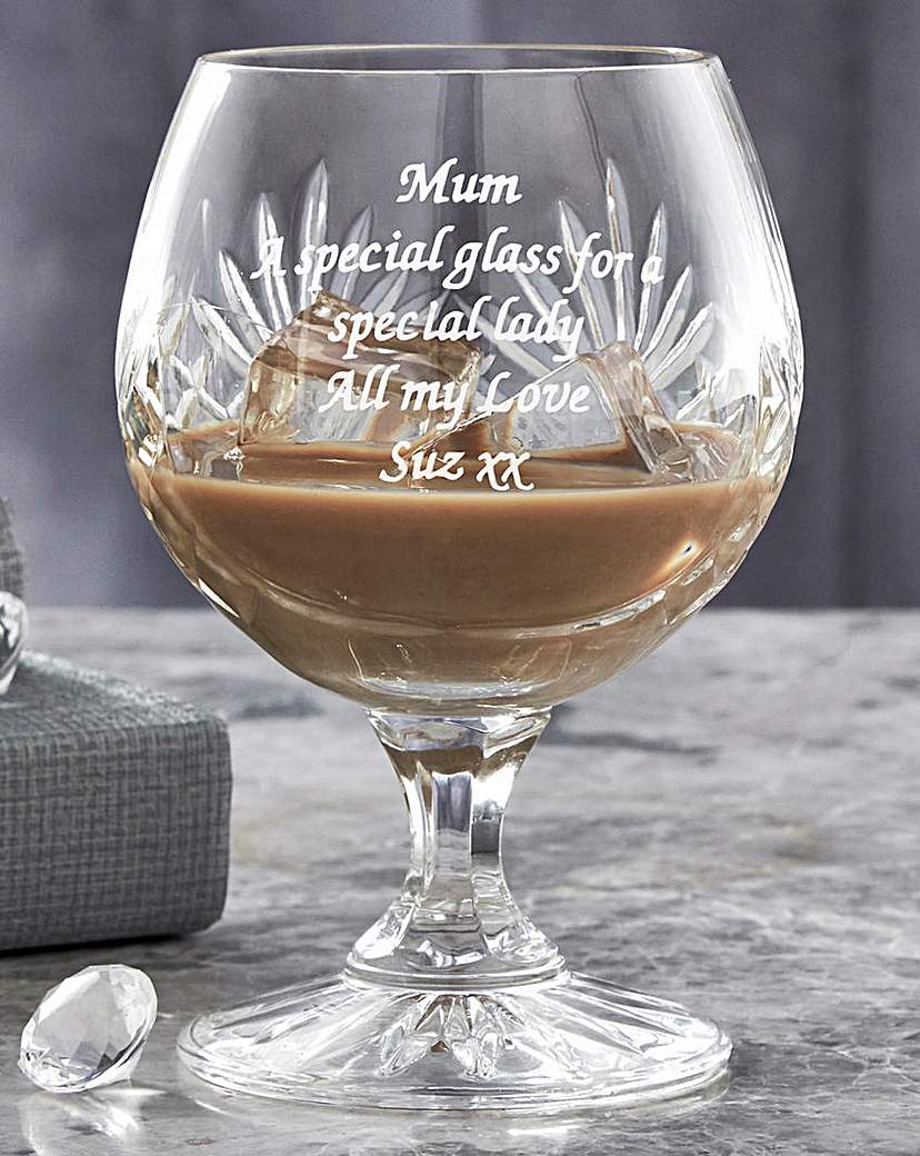 Personalised Panel Cut Crystal Brandy Gl Personalised Panel Cut Crystal Brandy Gl