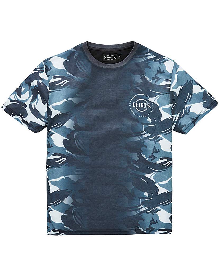 Label J Camo Fade Panel Tee Regular Label J Camo Fade Panel Tee Regular