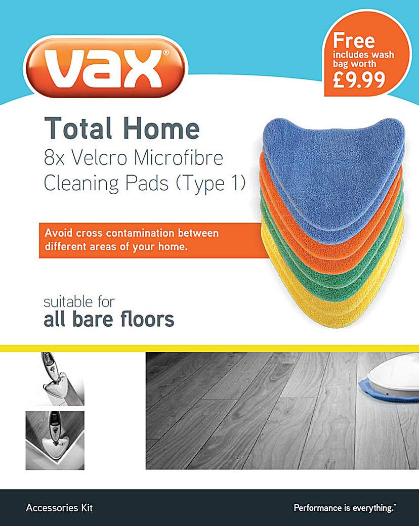 Vax Coloured Velcro Microfibre Pads x8 Vax Coloured Velcro Microfibre Pads x8