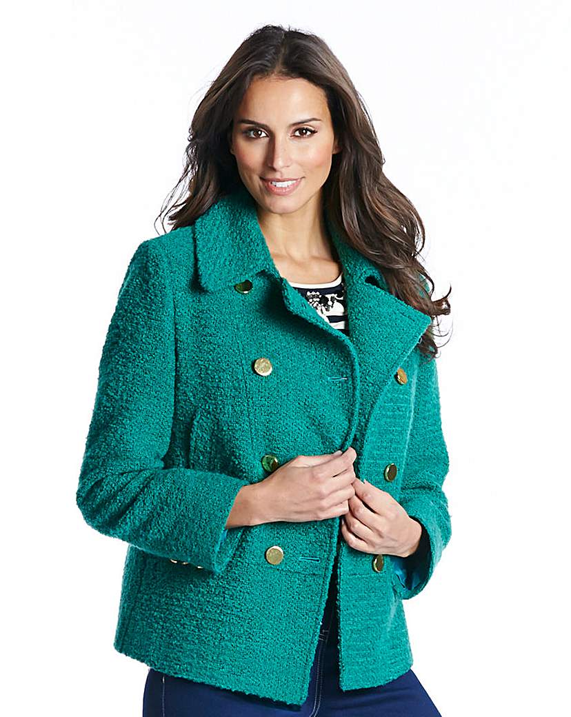 Boucle Jacket With Contrast Buttons Boucle Jacket With Contrast Buttons
