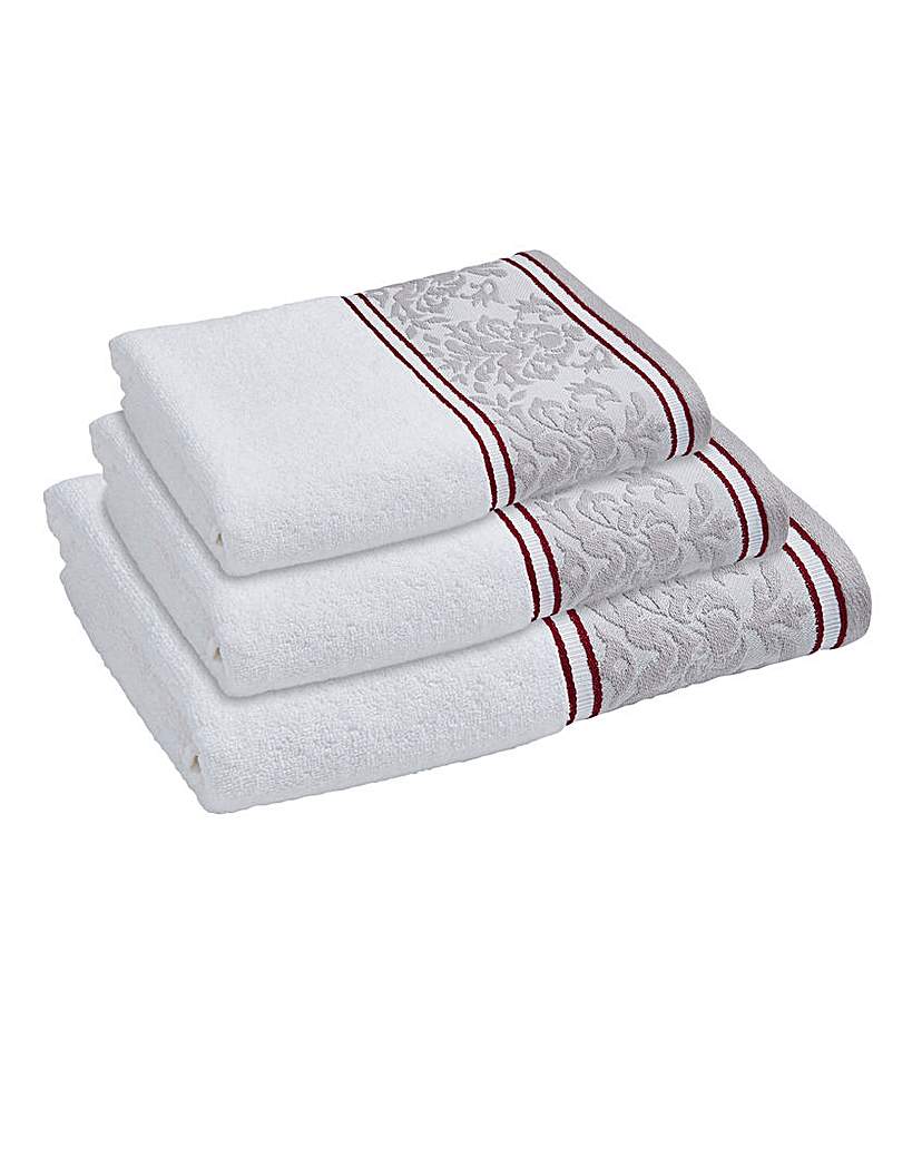 Damask Jacquard Border Towels Damask Jacquard Border Towels