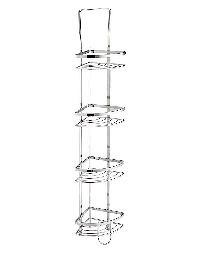 Modern Flat Chrome 4 Tier Corner Unit Modern Flat Chrome 4 Tier Corner Unit