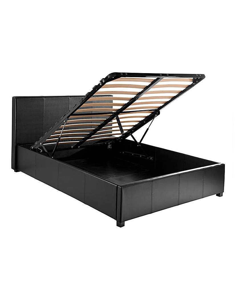 Seville Ottoman Double Faux Leather Bed Seville Ottoman Double Faux Leather Bed