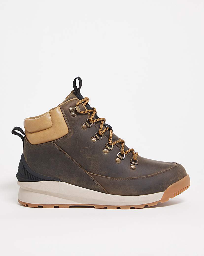 Image of Dark Tan Leather Mid Walking Boot Wide
