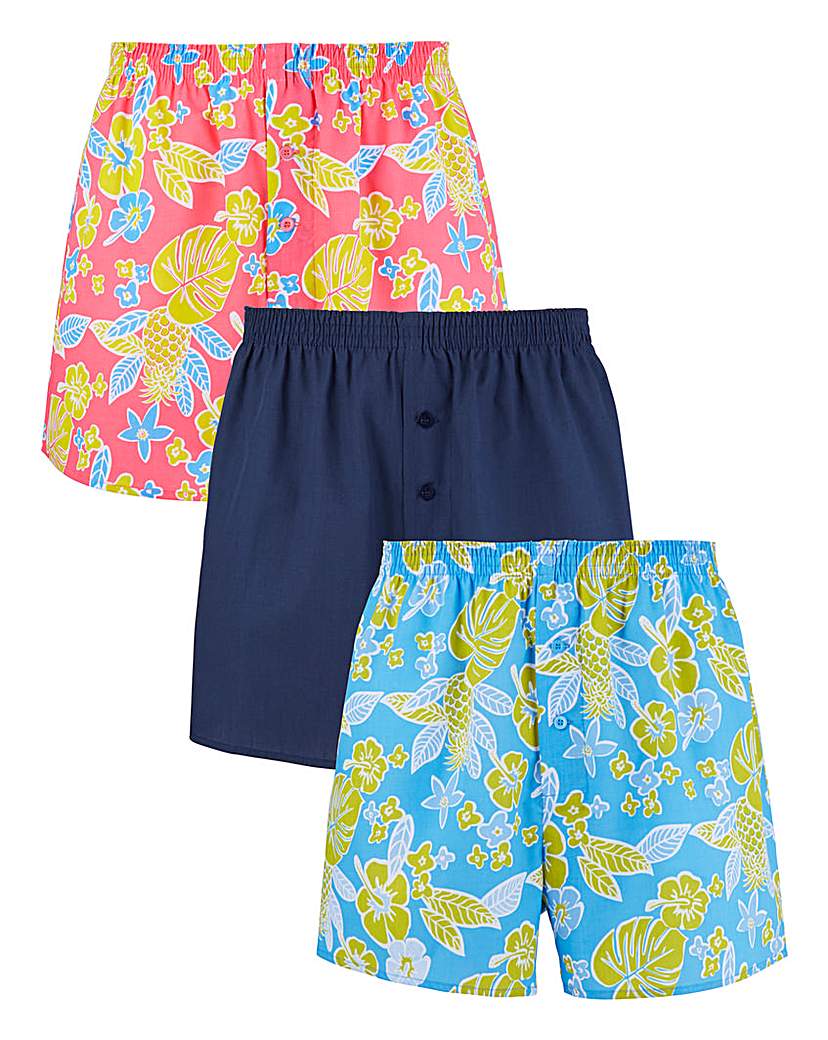 Southbay Pack Of 3 Floral Woven Boxers Southbay Pack Of 3 Floral Woven Boxers