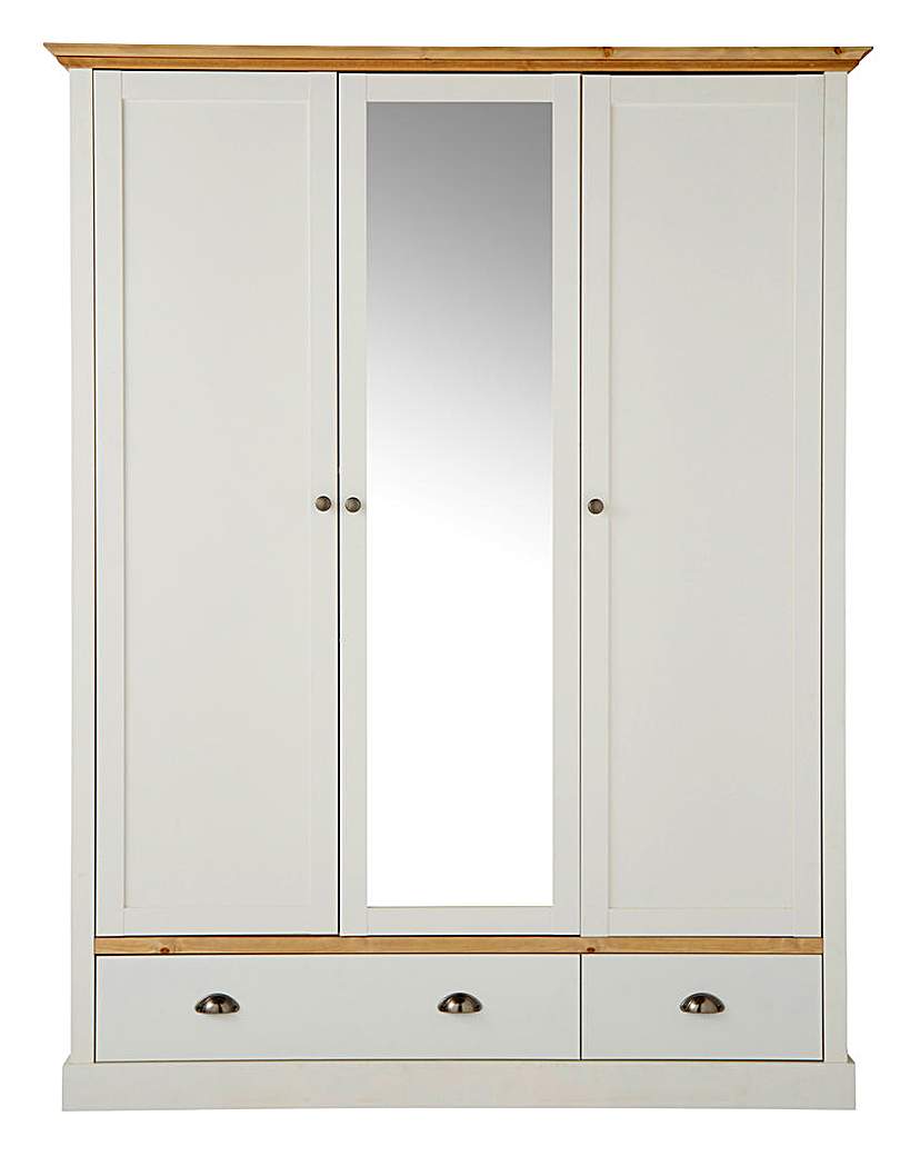 York 3 Door 2 Drawer Mirrored Wardrobe York 3 Door 2 Drawer Mirrored Wardrobe