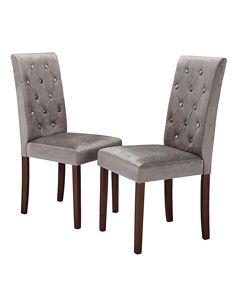 Grace Button Back Fabric Pair of Chairs Grace Button Back Fabric Pair of Chairs