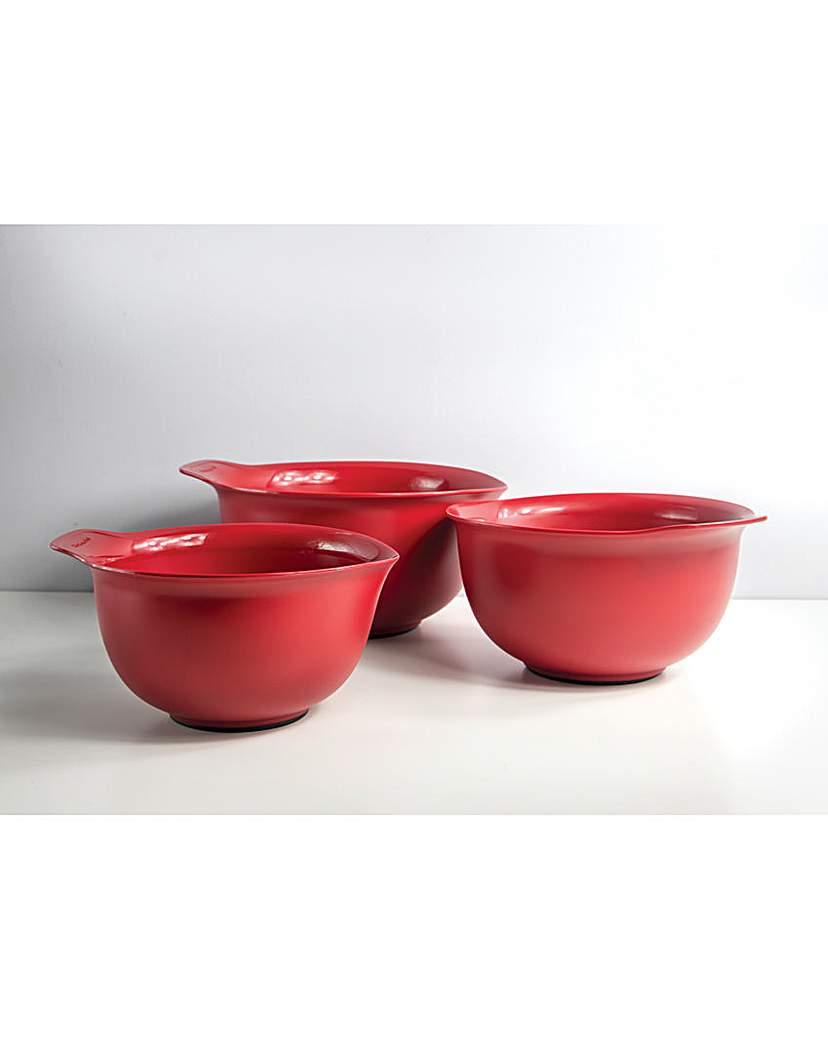 KitchenAid Set of 3 Red Mixing Bowls