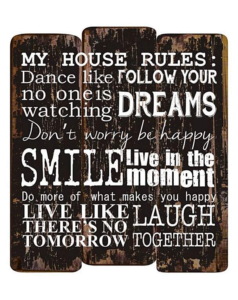Wooden House Rules Wall Plaque Wooden House Rules Wall Plaque
