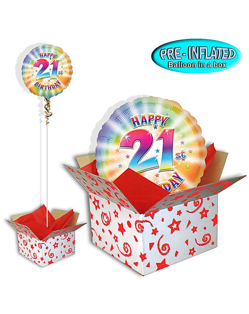 Happy 21st Birthday Balloon In A Box Happy 21st Birthday Balloon In A Box
