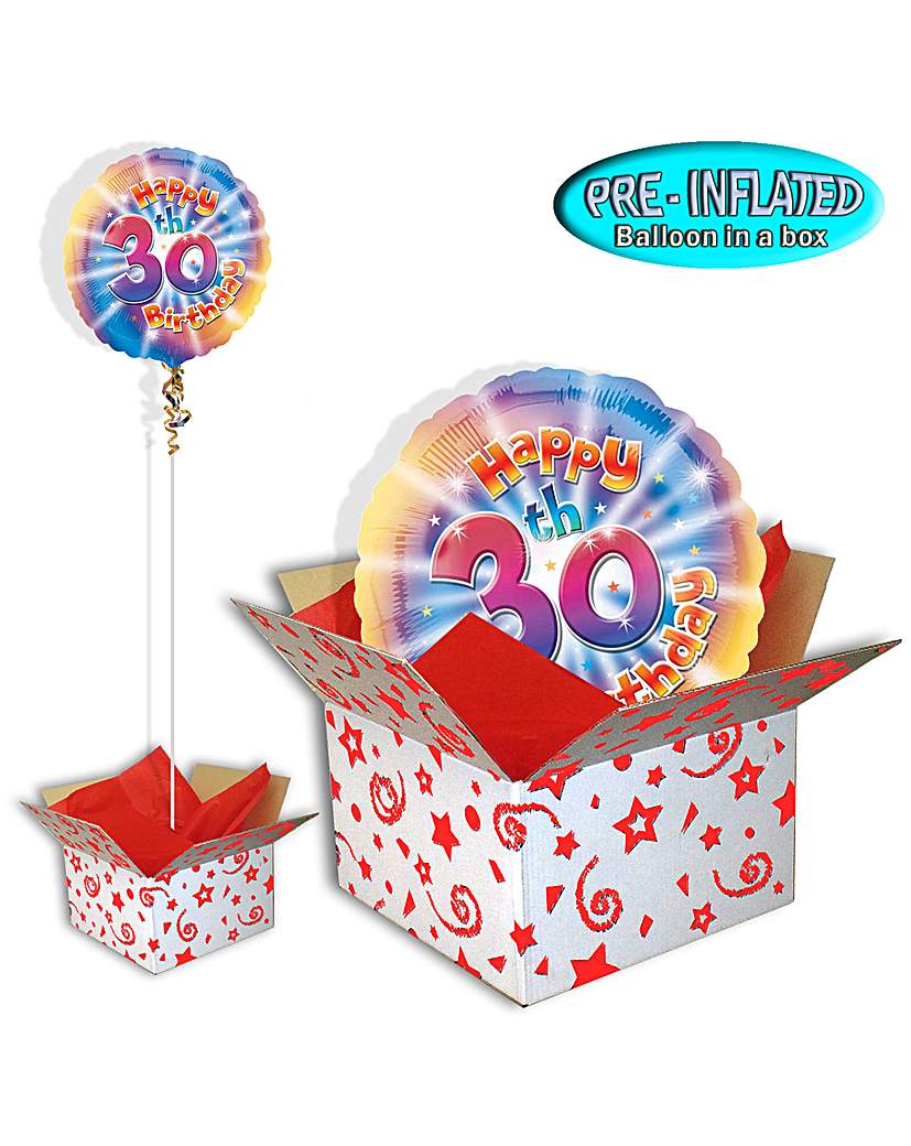 Happy 30th Birthday Balloon In A Box Happy 30th Birthday Balloon In A Box