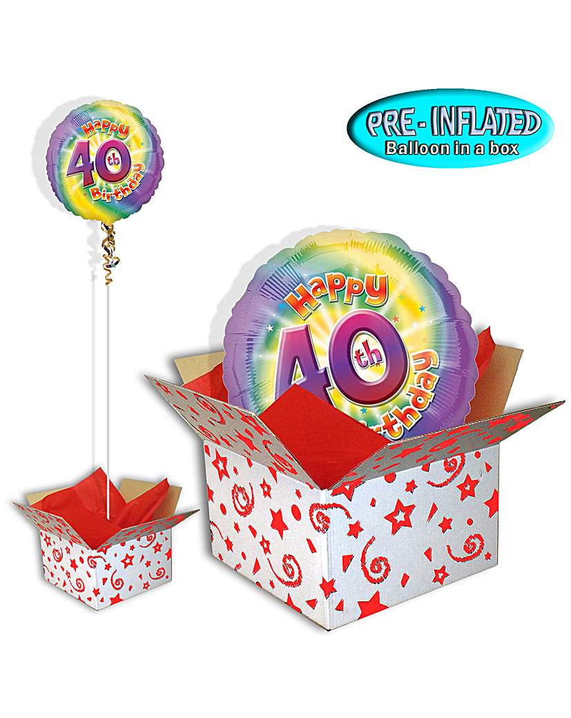 Happy 40th Birthday Balloon In A Box Happy 40th Birthday Balloon In A Box