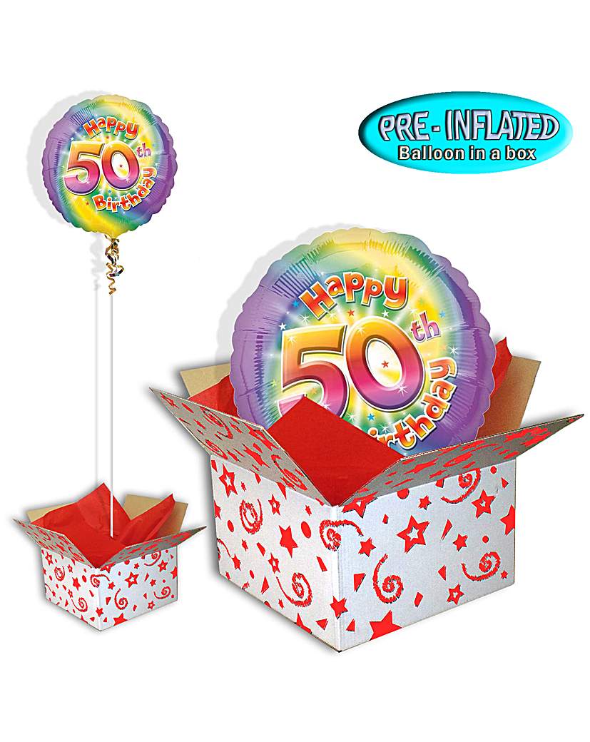 Happy 50th Birthday Balloon In A Box Happy 50th Birthday Balloon In A Box