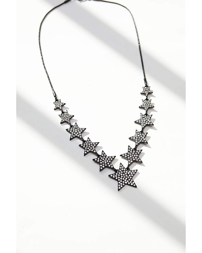 Mood Graduated Pave Star Necklace