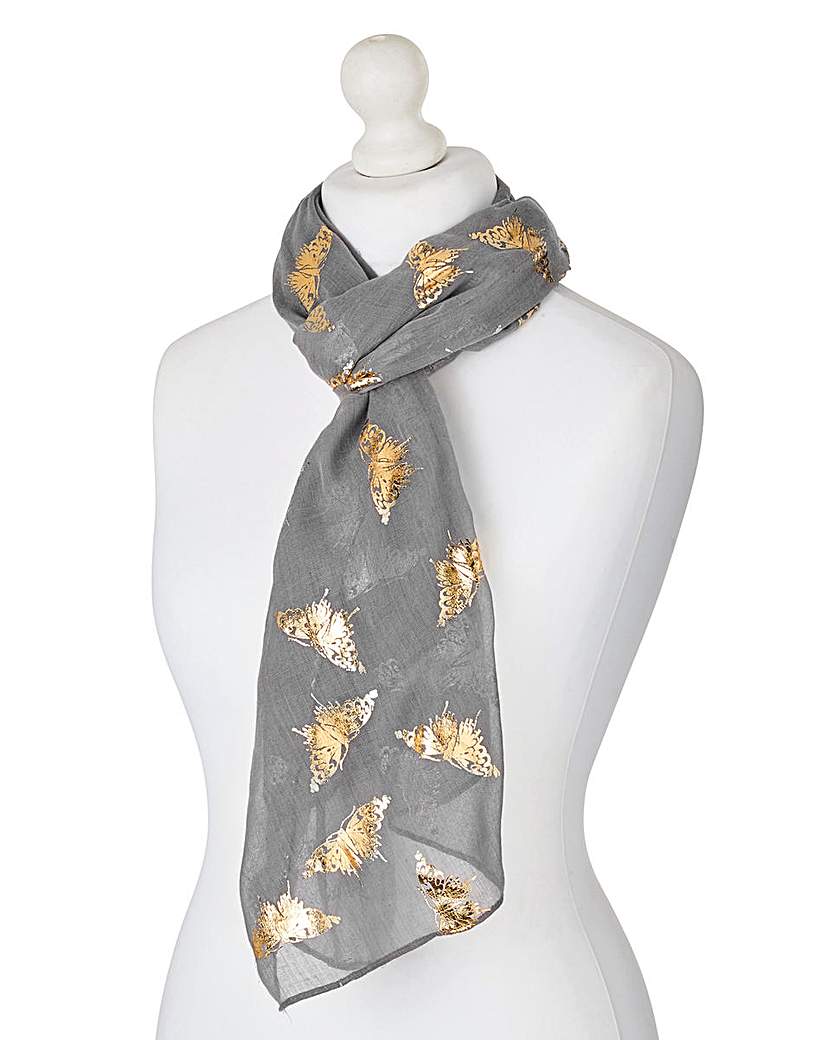 Butterfly Foil Print Scarf Butterfly Foil Print Scarf