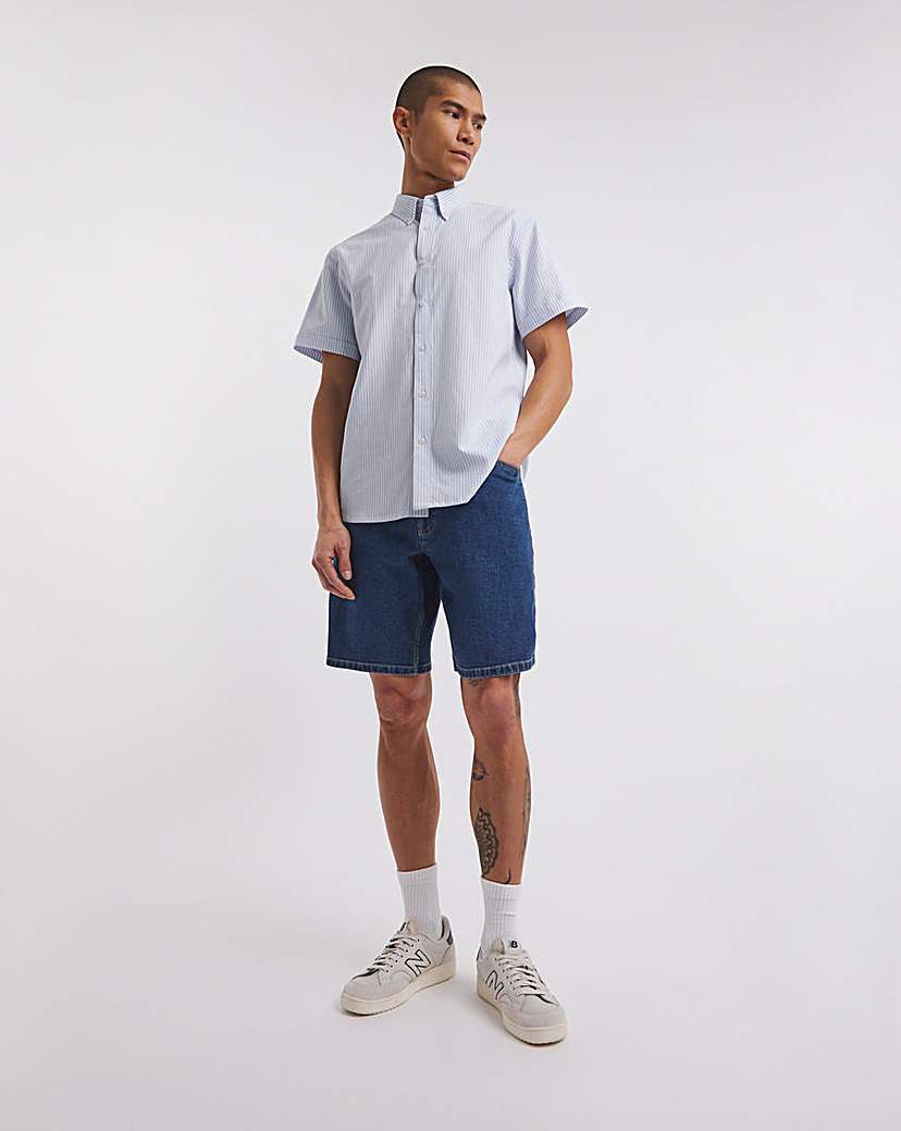 Short Sleeve Stripe Oxford Shirt