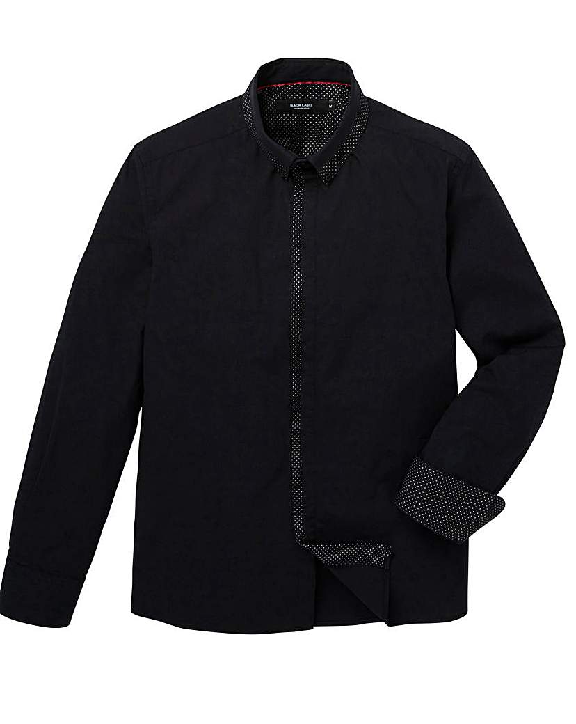 Black Label Spot Trim Shirt Long Black Label Spot Trim Shirt Long