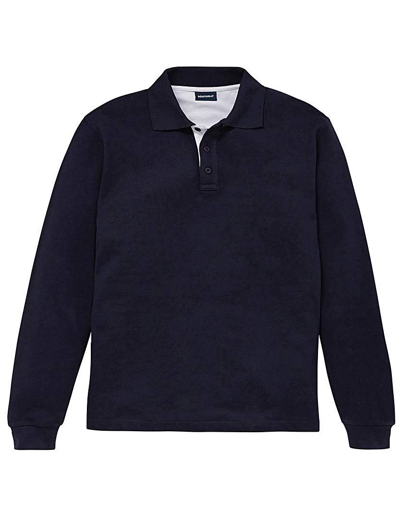 Southbay Unisex L/S Navy Pique Polo Southbay Unisex L/S Navy Pique Polo