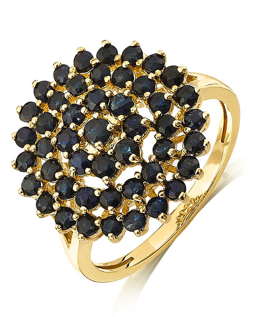 9 Carat Gold Black Sapphire Cluster Ring 9 Carat Gold Black Sapphire Cluster Ring