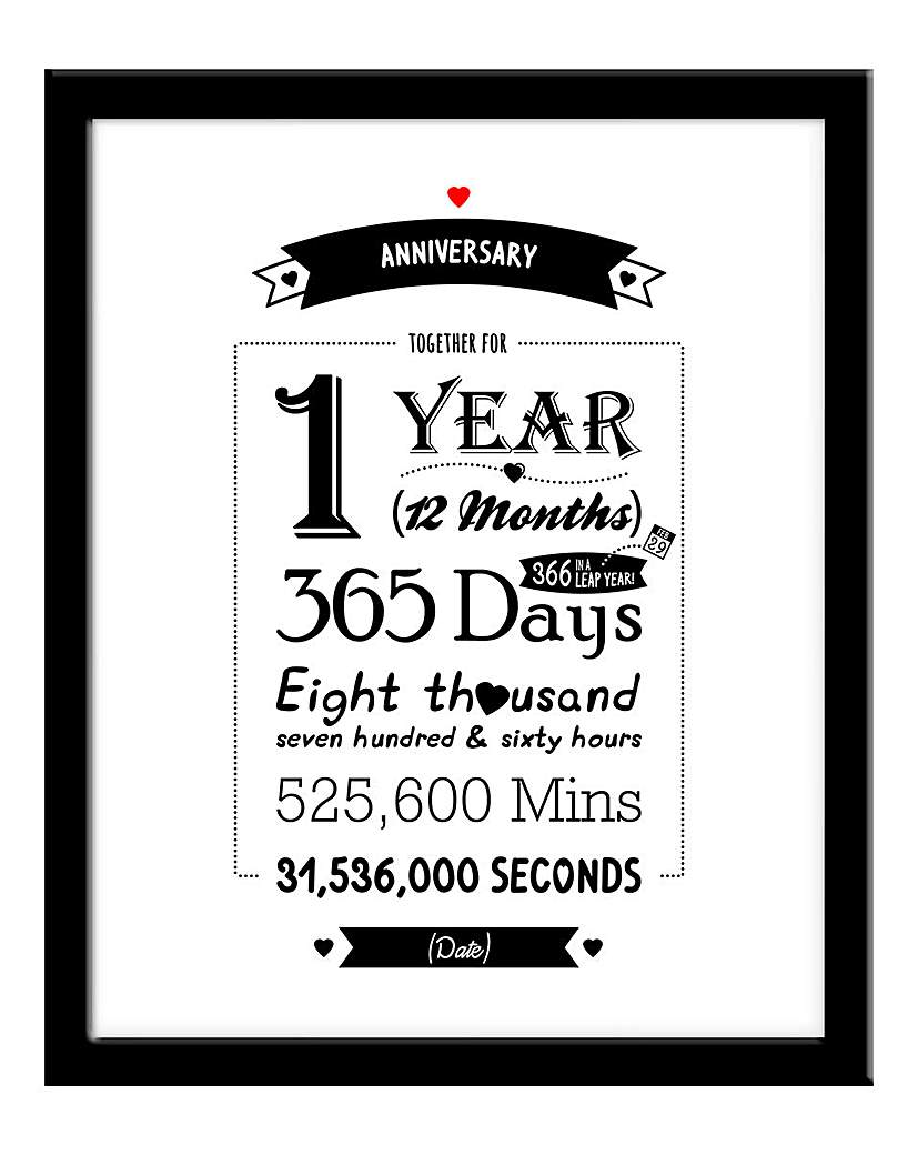 Personalised Framed Anniversary Print Personalised Framed Anniversary Print