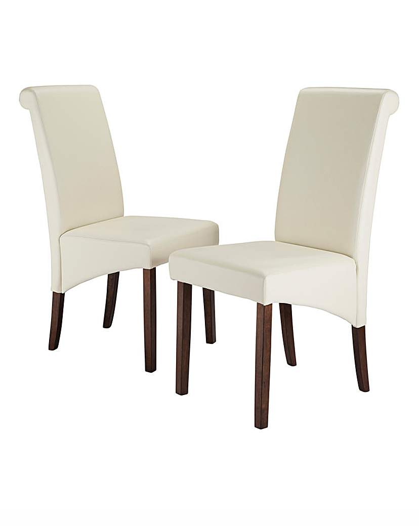 Siena Faux Leather Pair of Dining Chairs Siena Faux Leather Pair of Dining Chairs