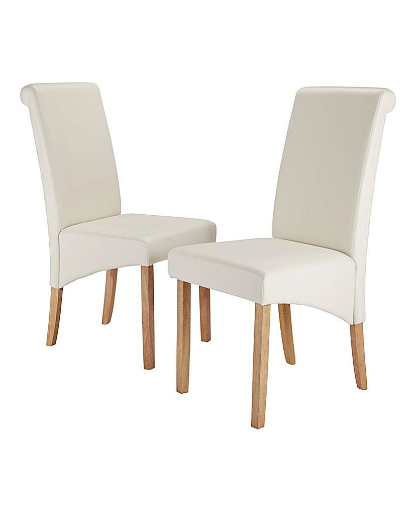 Siena Faux Leather Pair of Dining Chairs Siena Faux Leather Pair of Dining Chairs