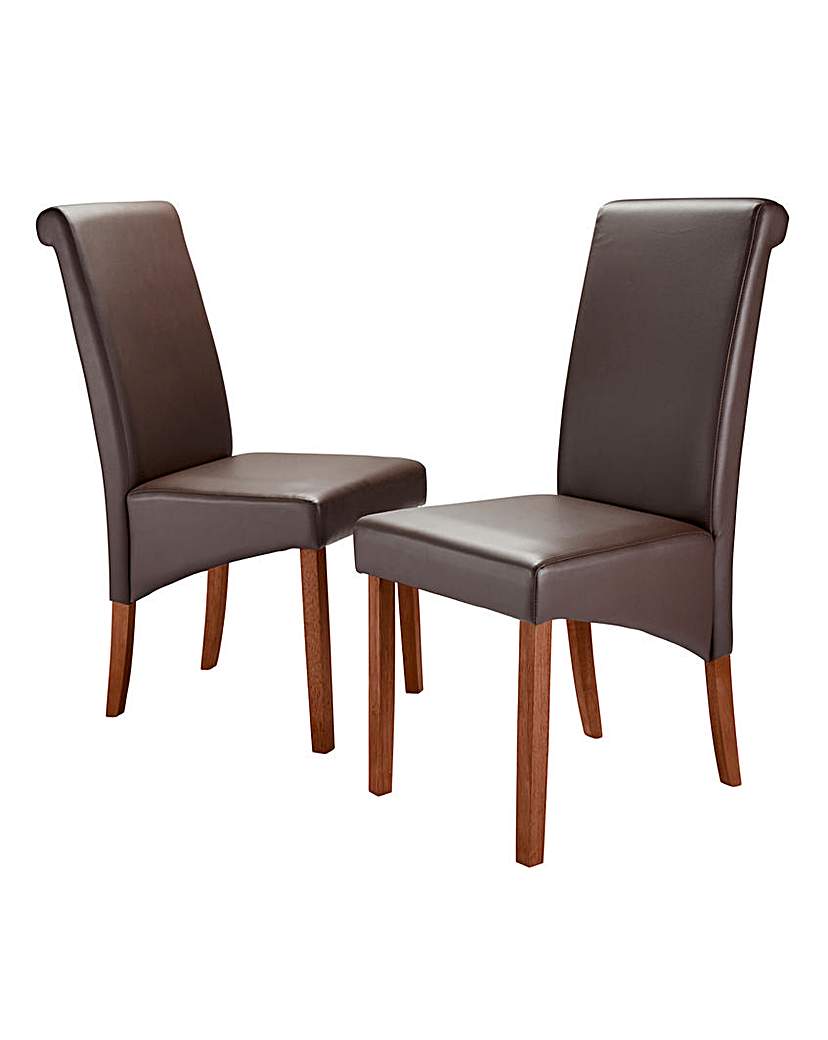 Siena Faux Leather Pair of Dining Chairs Siena Faux Leather Pair of Dining Chairs