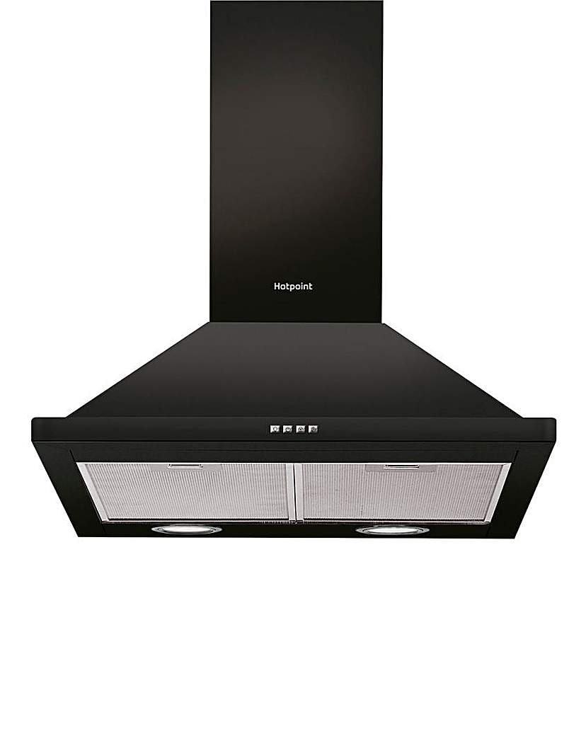 Hotpoint 60cm Chimney Hood Black Hotpoint 60cm Chimney Hood Black