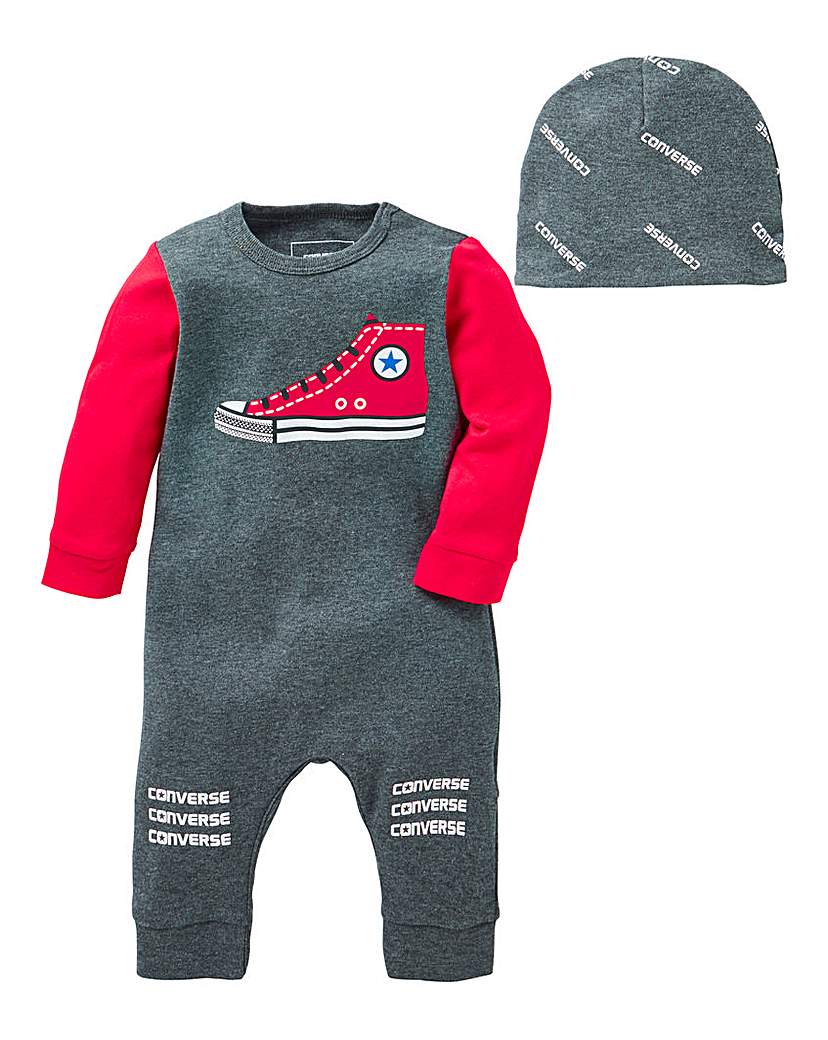 Converse Baby Boy Romper and Hat Set Converse Baby Boy Romper and Hat Set