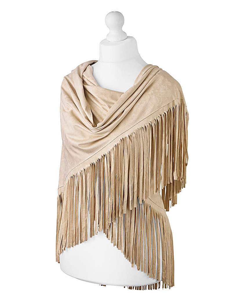 Faux Suede Fringed Scarf Faux Suede Fringed Scarf
