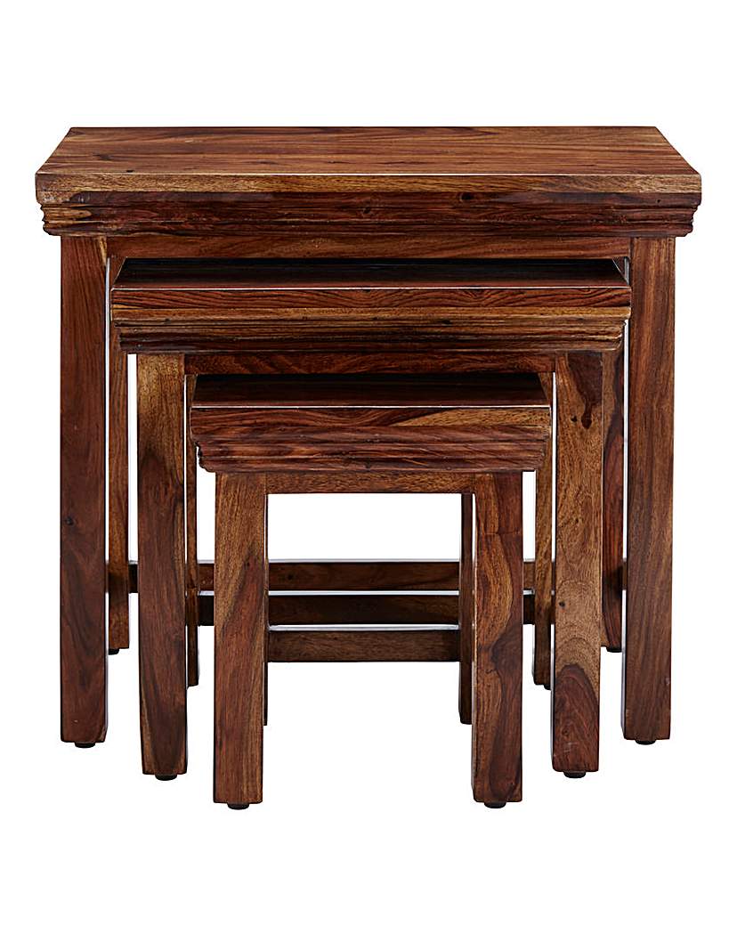 Solid Wood Nest Of Tables For And Save Online Samira Sheesham Acacia Nest Of Tables