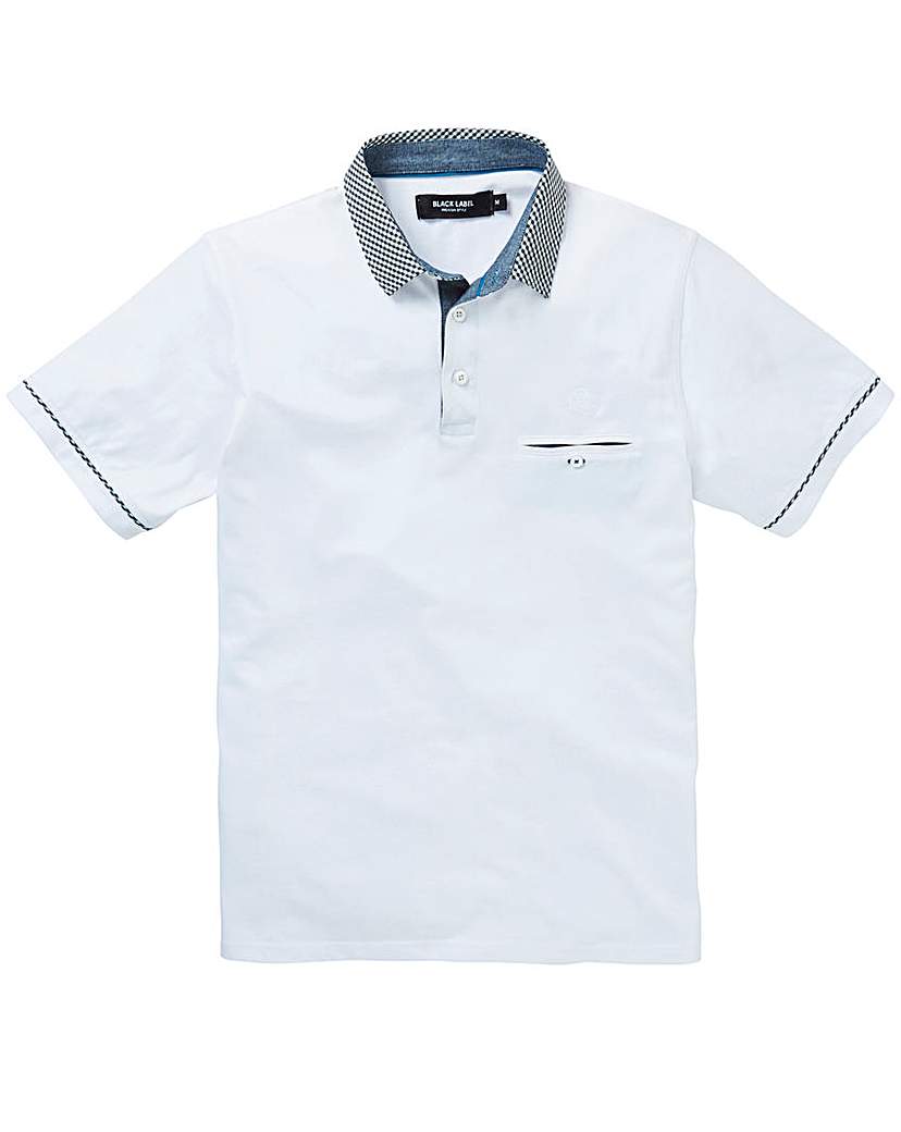 Black Label Gingham Collar Polo Black Label Gingham Collar Polo