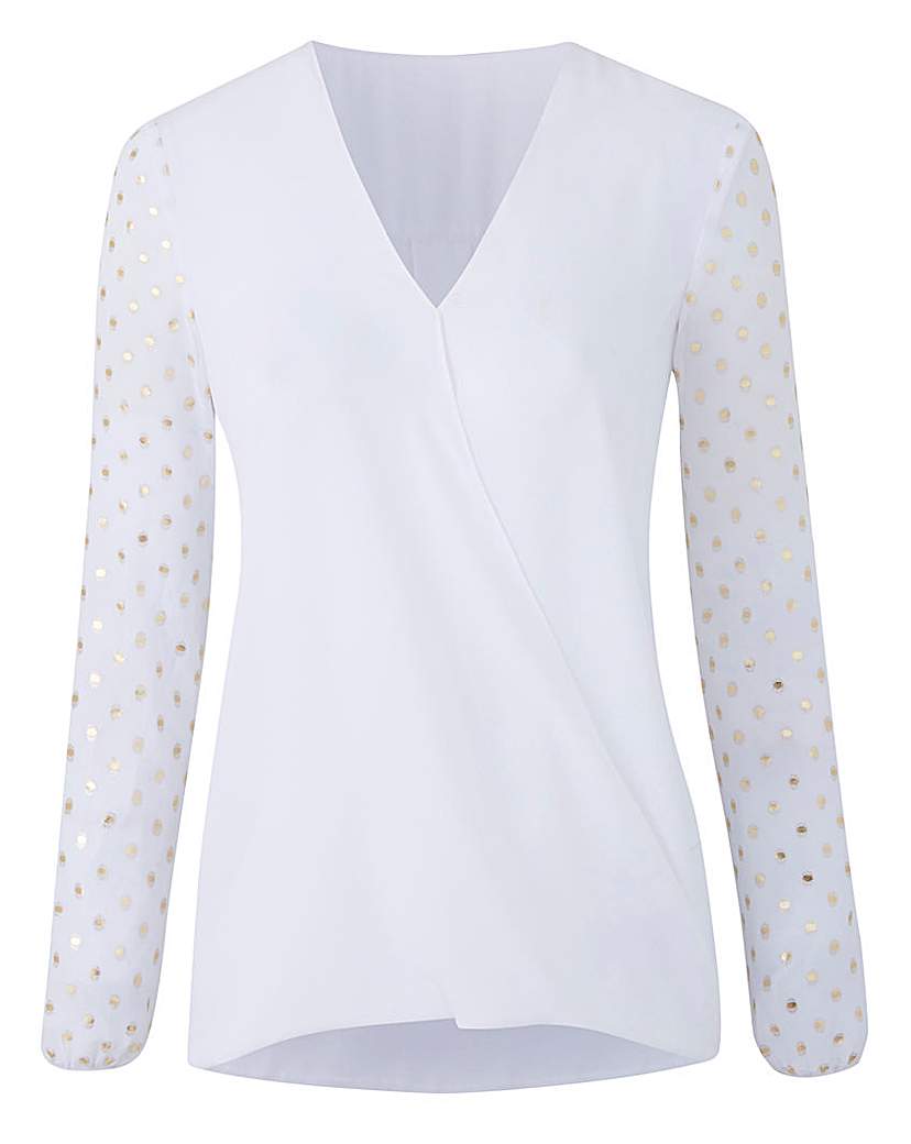White Foil Print Wrap Shirt White Foil Print Wrap Shirt