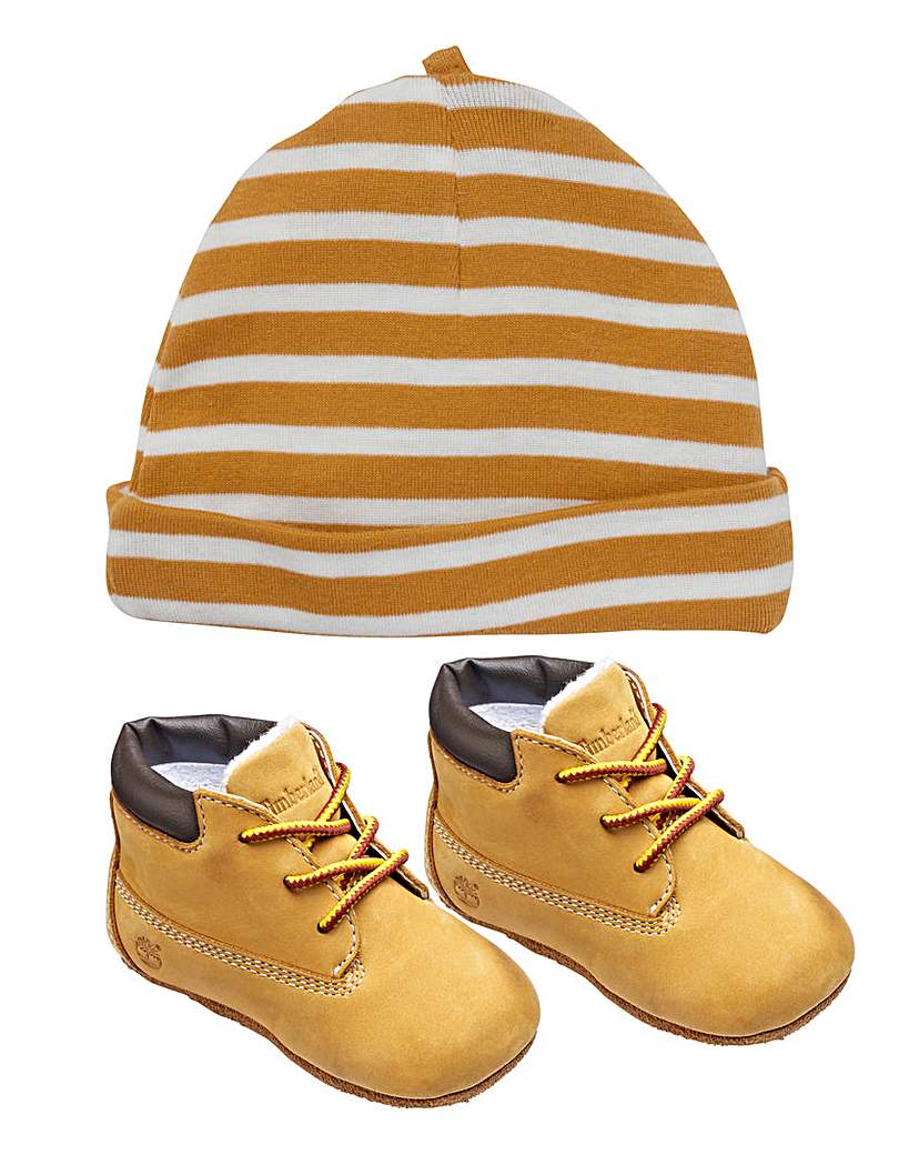 Timberland Crib Bootie with Hat Set Timberland Crib Bootie with Hat Set
