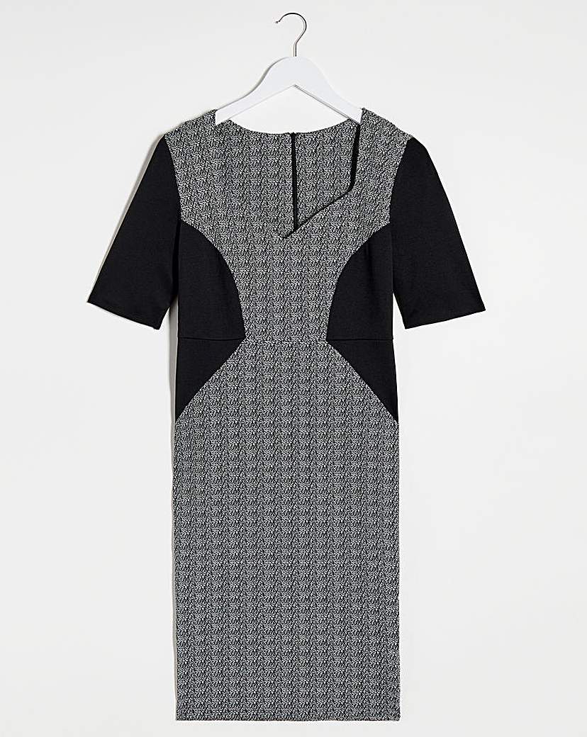 Black/Grey V-Neck Illusion Bodycon Dress