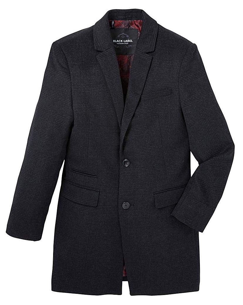 Black Label Checked Wool Smart Coat R Black Label Checked Wool Smart Coat R