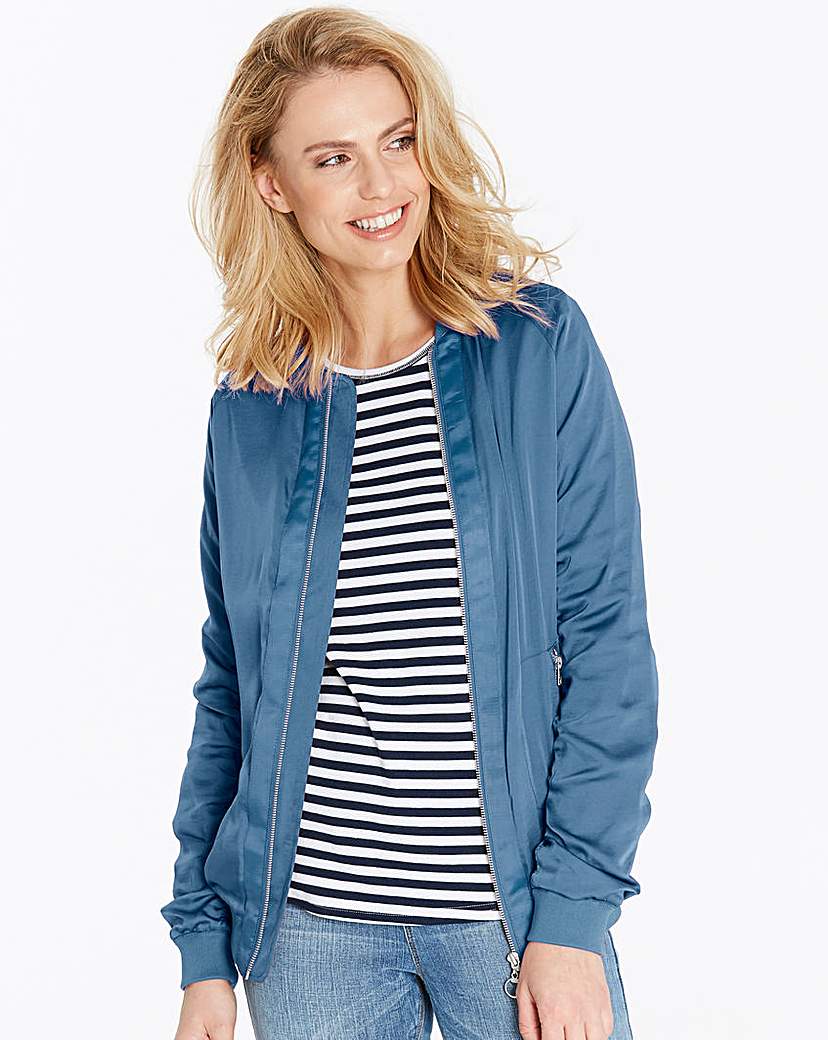 Ruched Sleeve Bomber Jacket Ruched Sleeve Bomber Jacket