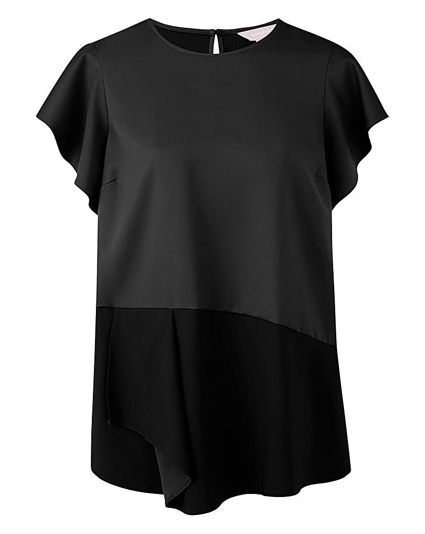 Frill Sleeve Top with Asymetric Hem Frill Sleeve Top with Asymetric Hem