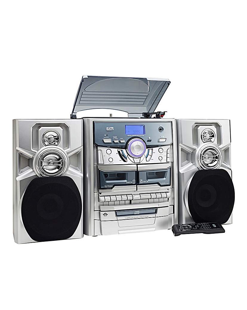 JDW Midi System with Turntable - Silver JDW Midi System with Turntable - Silver