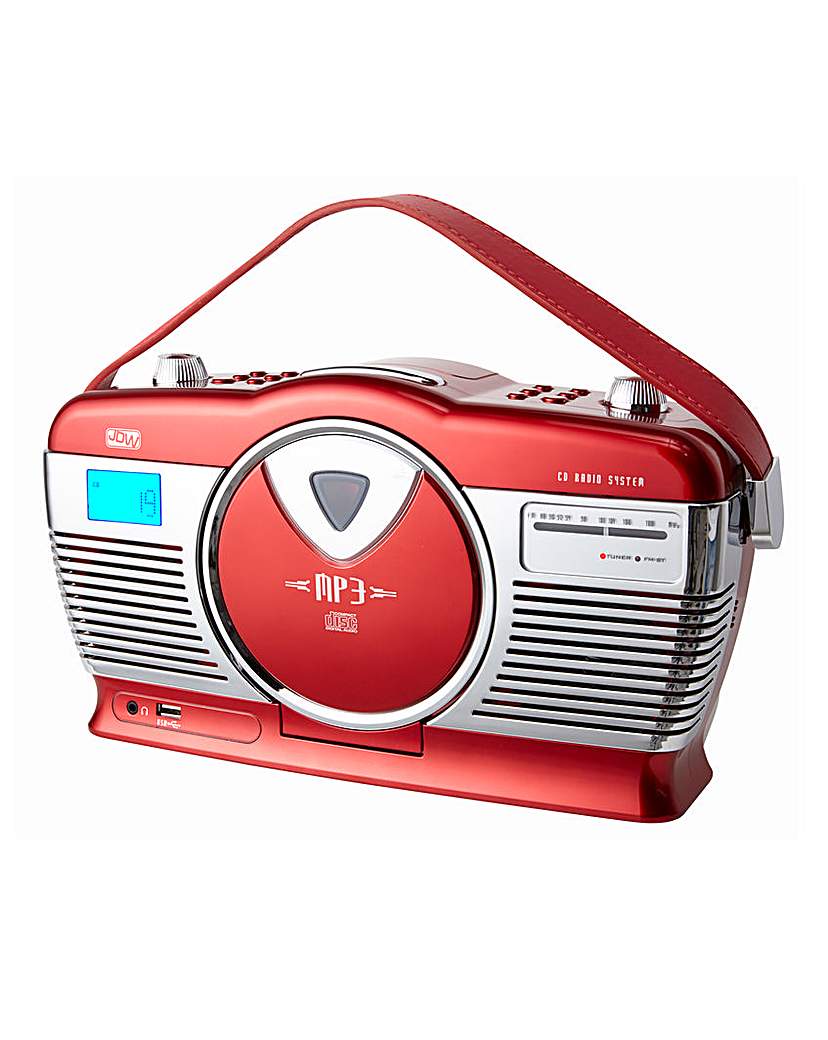 Retro Portable CD MP3 Red Radio Retro Portable CD MP3 Red Radio