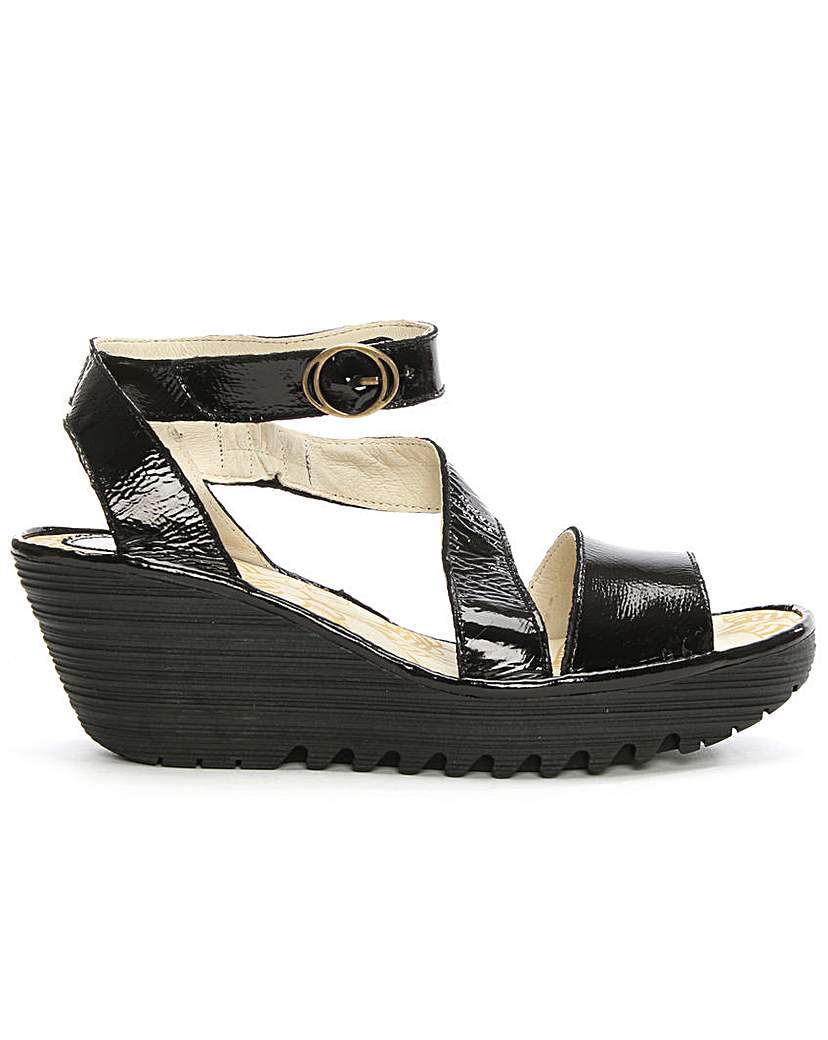 Fly London Patent Leather Wedge Sandal Fly London Patent Leather Wedge Sandal