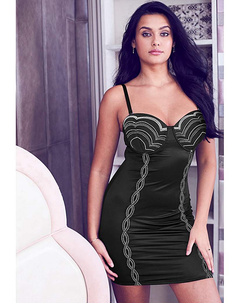 Figleaves Curve Black/Silver Slip Figleaves Curve Black/Silver Slip