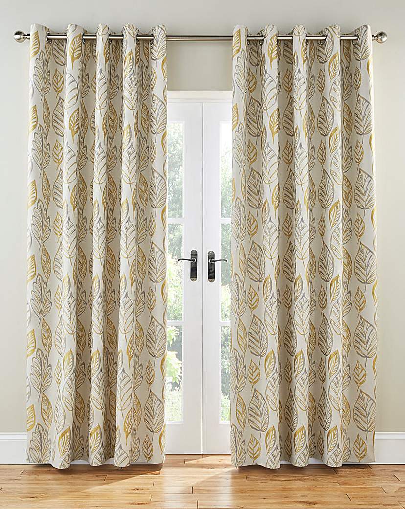 Peyton Leaf Lined Eyelet Curtains Peyton Leaf Lined Eyelet Curtains