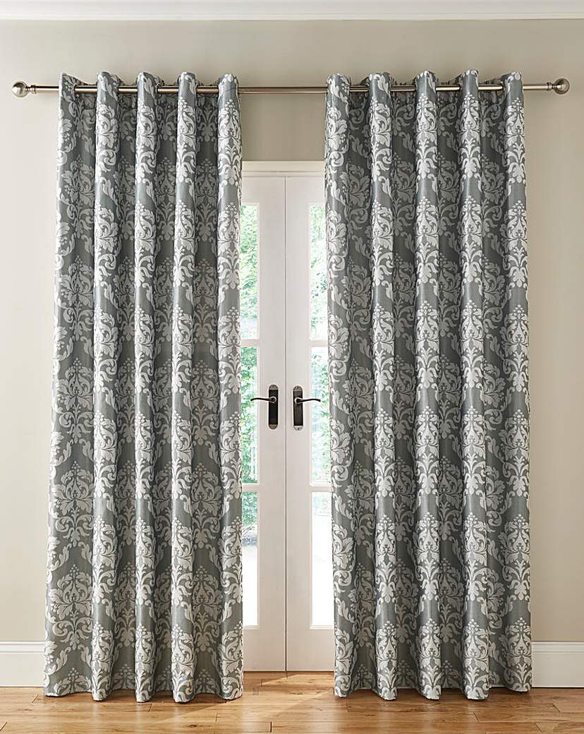 Hallam Damask Lined Eyelet Curtains Hallam Damask Lined Eyelet Curtains