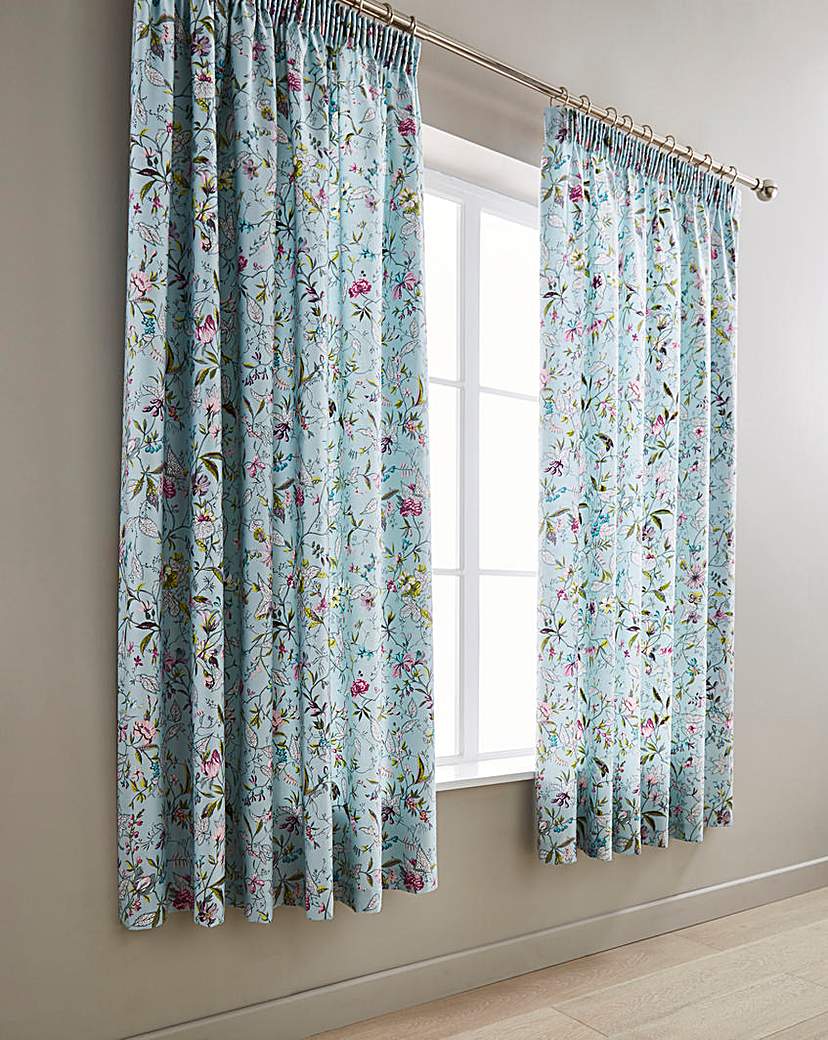 V&A Botanica Aqua Pleated Curtains V&A Botanica Aqua Pleated Curtains