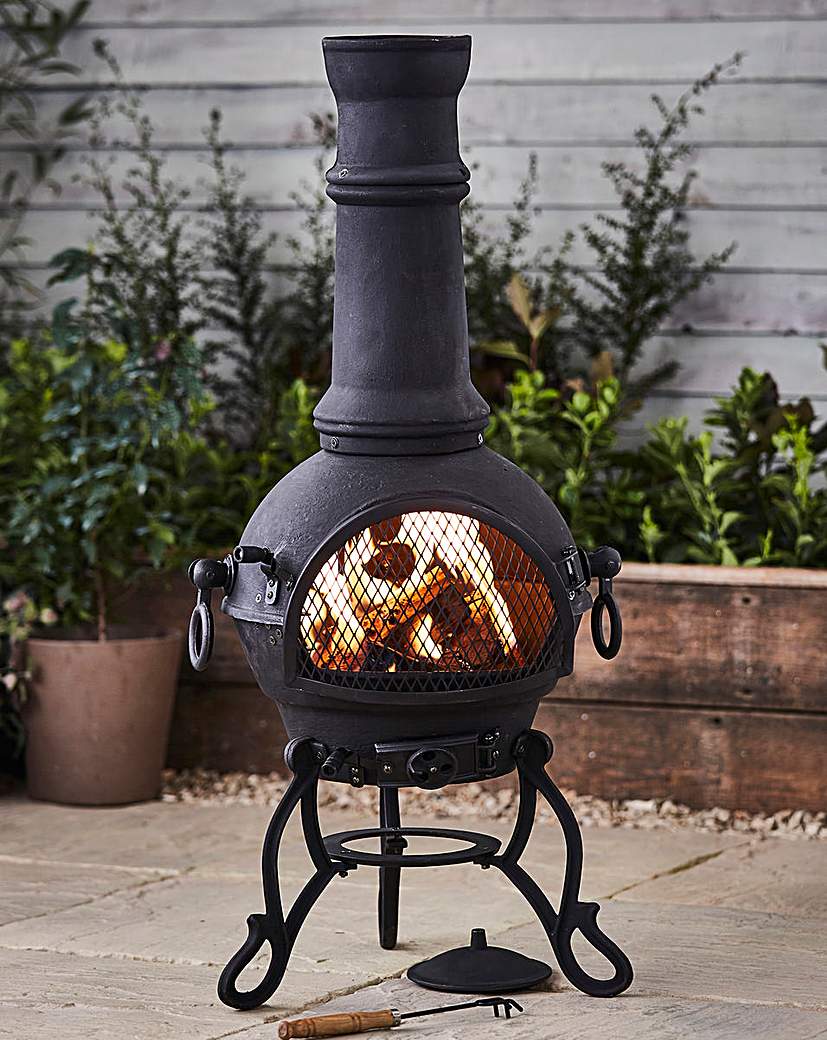 Toledo Cast Iron Chimenea with BBQ Grill Toledo Cast Iron Chimenea with BBQ Grill