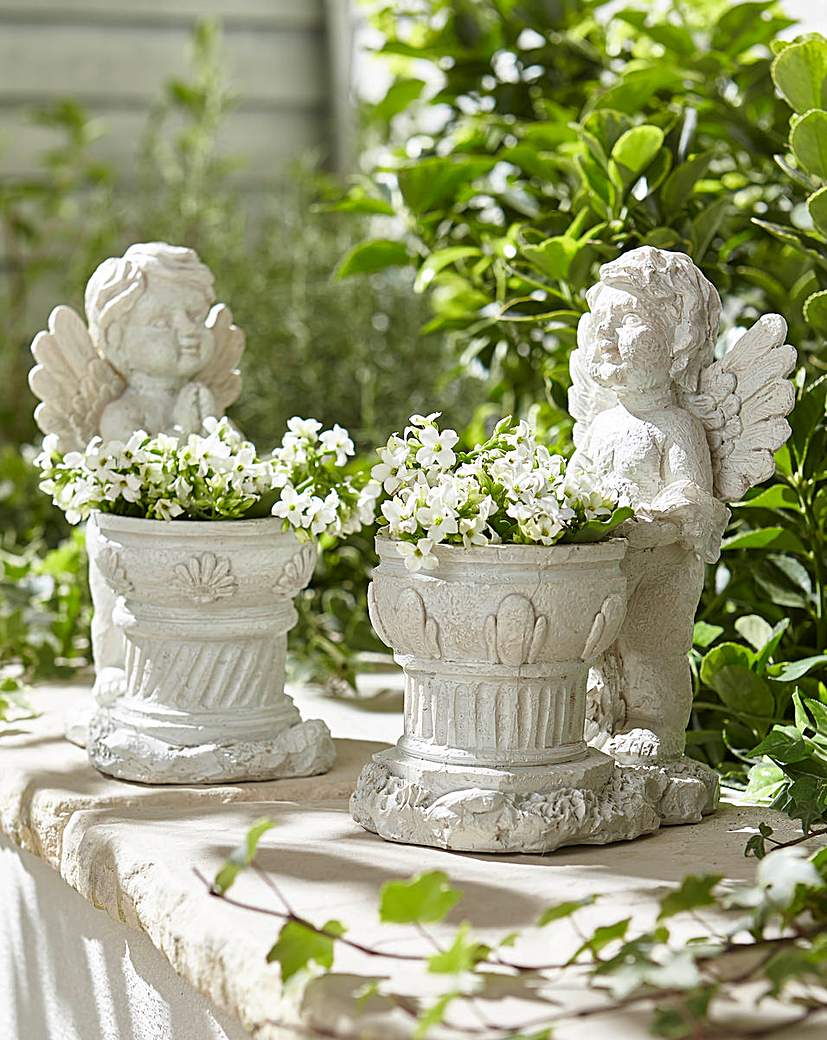 Set of 2 Cherub Planters Set of 2 Cherub Planters